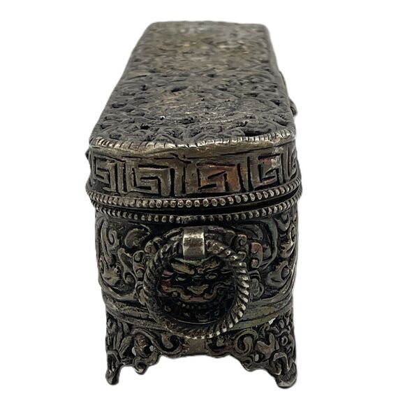 Vintage Silver Plate Incense Holder Trinket Jewelry Box 11" Elegant Storage - Picture 5 of 16